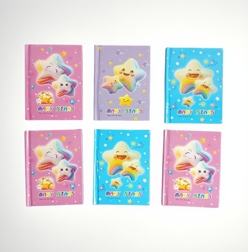 Smiley star themed kids diary set of 6