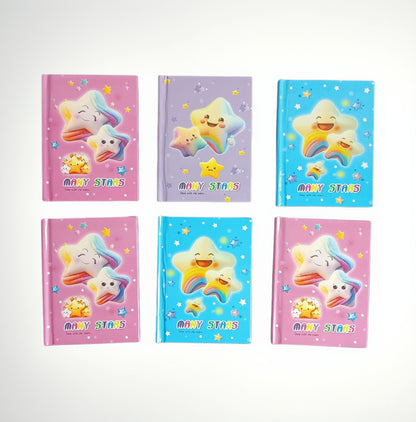 Smiley star themed kids diary set of 6
