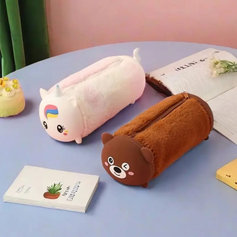 Cute plush cartoon caterpillar pencil pouch