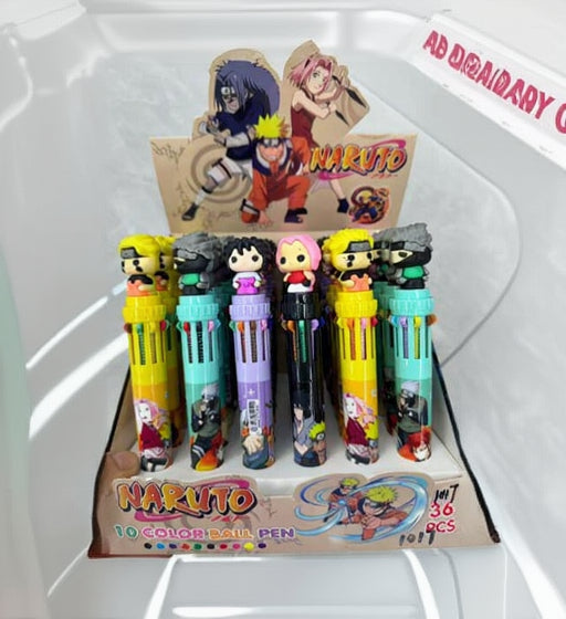 Naruto 10-color multicolour ball pen with anime character design for kids