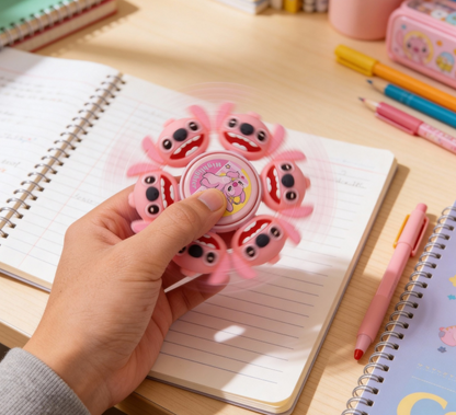 Pink Stitch spinner highlighter with cute cartoon design