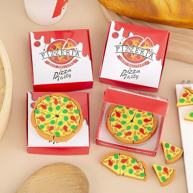 Pizza Slice Erasers Set