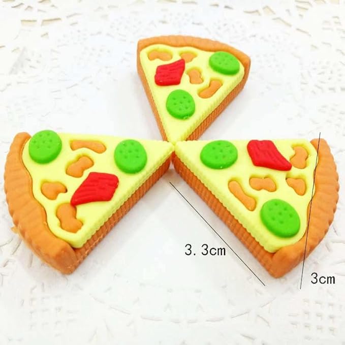 Pizza Slice Erasers Set
