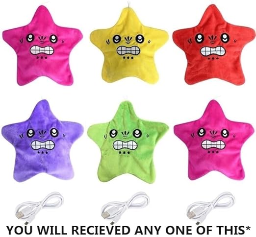 Jumping star interactive plush toy with lights