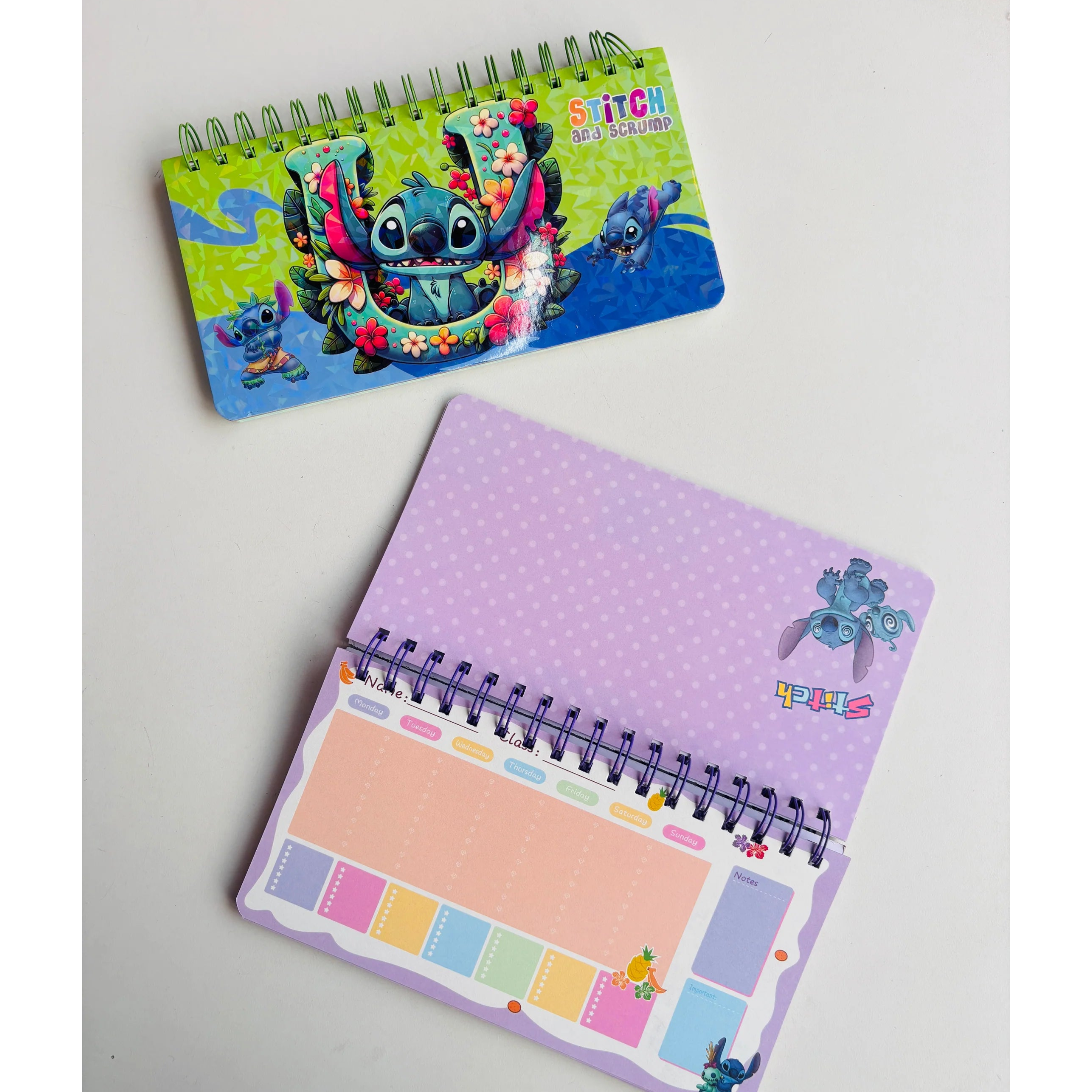 Stich themed cute sprial notebook