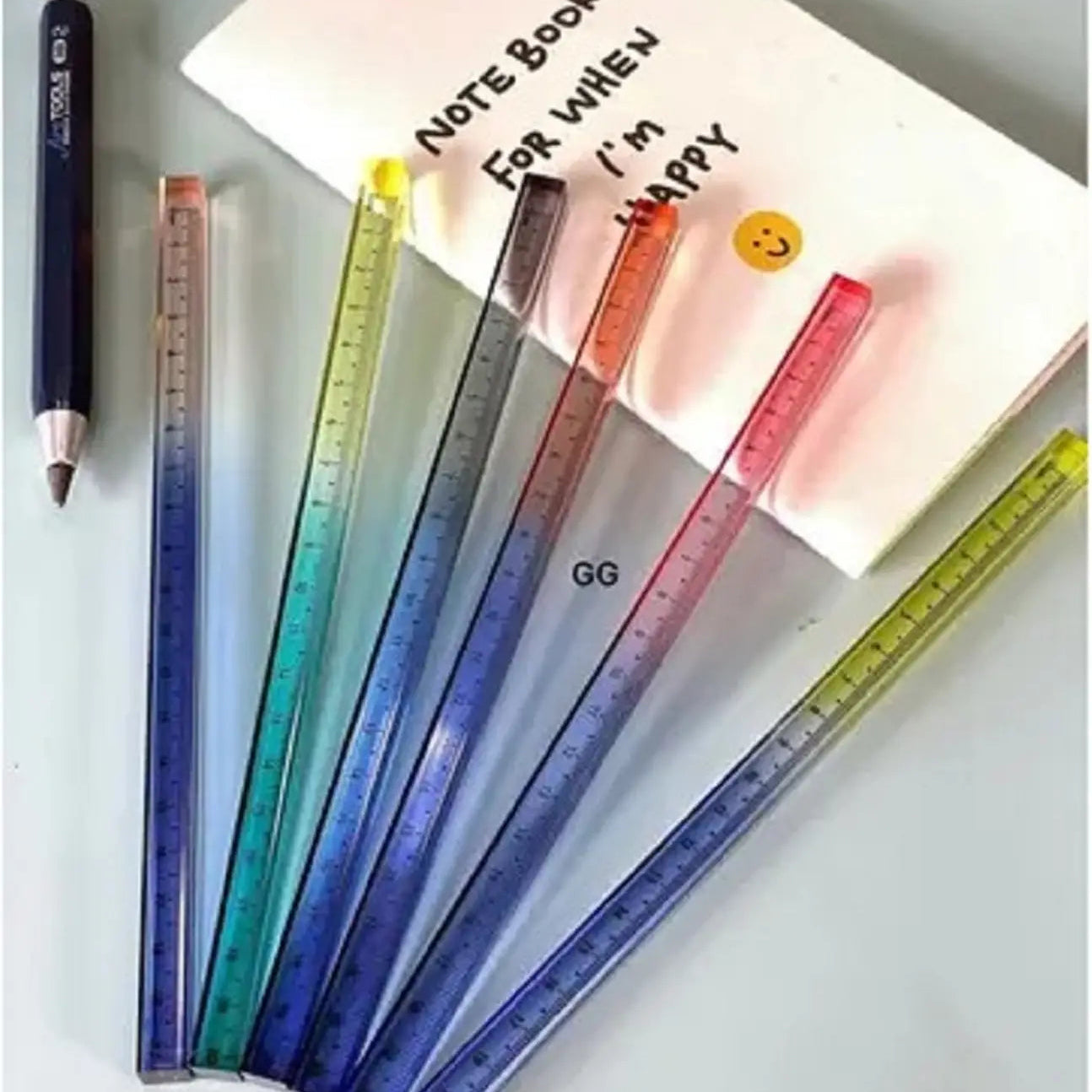 Colorful transparent plastic ruler for students