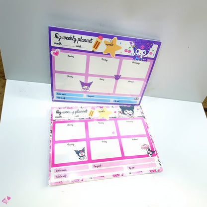 Kuromi weekly planner notebook for cute task planning