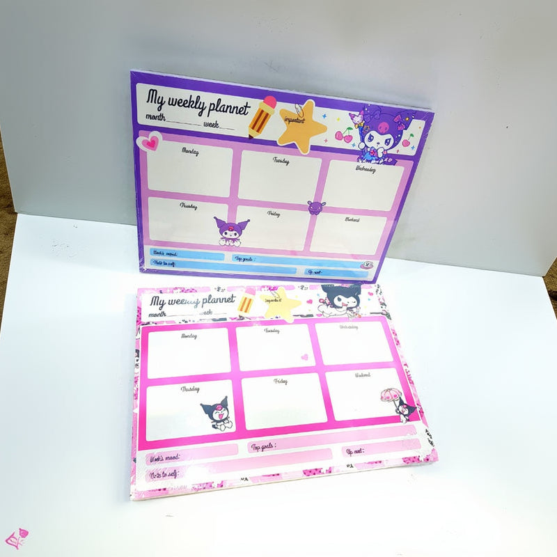 Kuromi weekly planner notebook for cute task planning