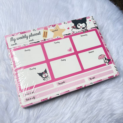 Kuromi weekly planner notebook for cute task planning