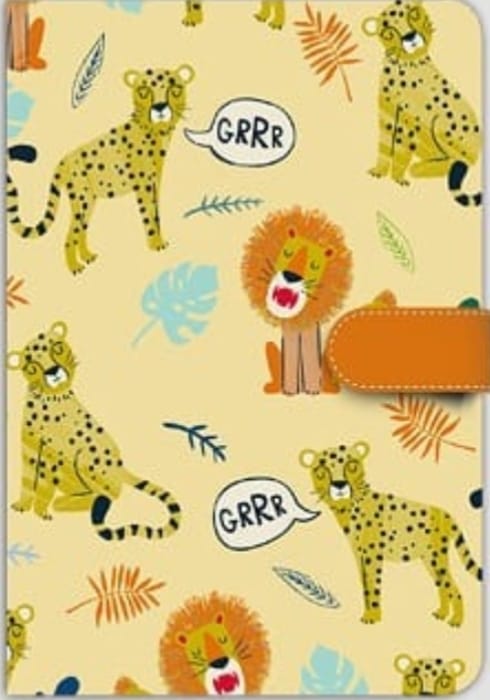 Animal theme magnetic lock diary